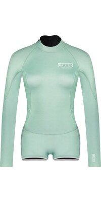 2024 Wallien Womens Nikki Van Dijk Boyleg Cut 2mm Back Zip Springsuit Wetsuit 101007 - Aquamarine Gradient